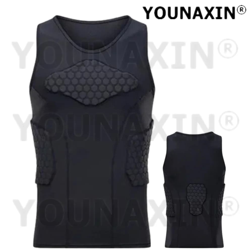 Protezione per il torace unisex Nero Basket Calcio Canotta da corsa Ciclismo Sport Top Gilet traspirante anticollisione ML XL 2XL 3XL