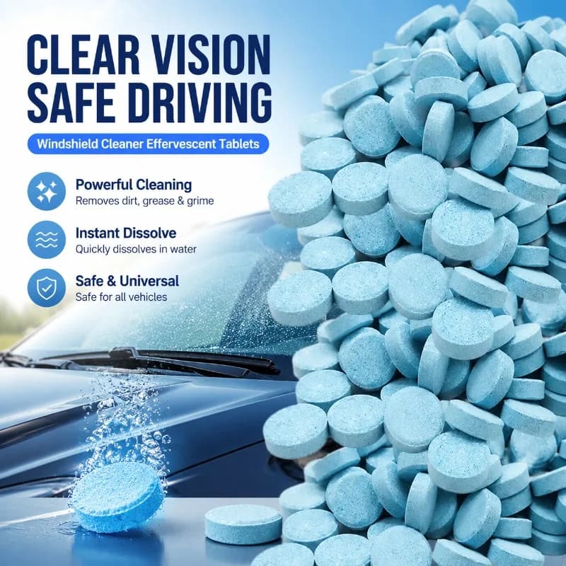 Oil Film Remover Glass Water Effervescent Tablets Concentrated Windshield Cleaner Car Wiper Fluid Refill Household Window