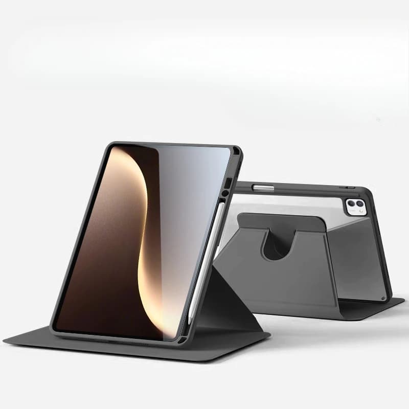 Custodia Protettiva Trasparente in Acrilico con Rotazione a 360° per HONOR MagicPad 3 13.3 Pollici 2025 con Porta Penna