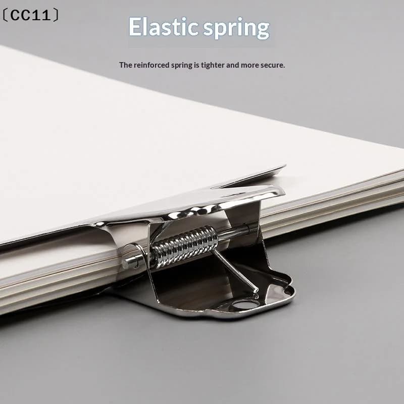 12pcs Stainless Steel Large Mountain Clip Art Drawing Board Clip Metal Binder Office Bill Clip Metal Clip Iron Clip〔CC11〕