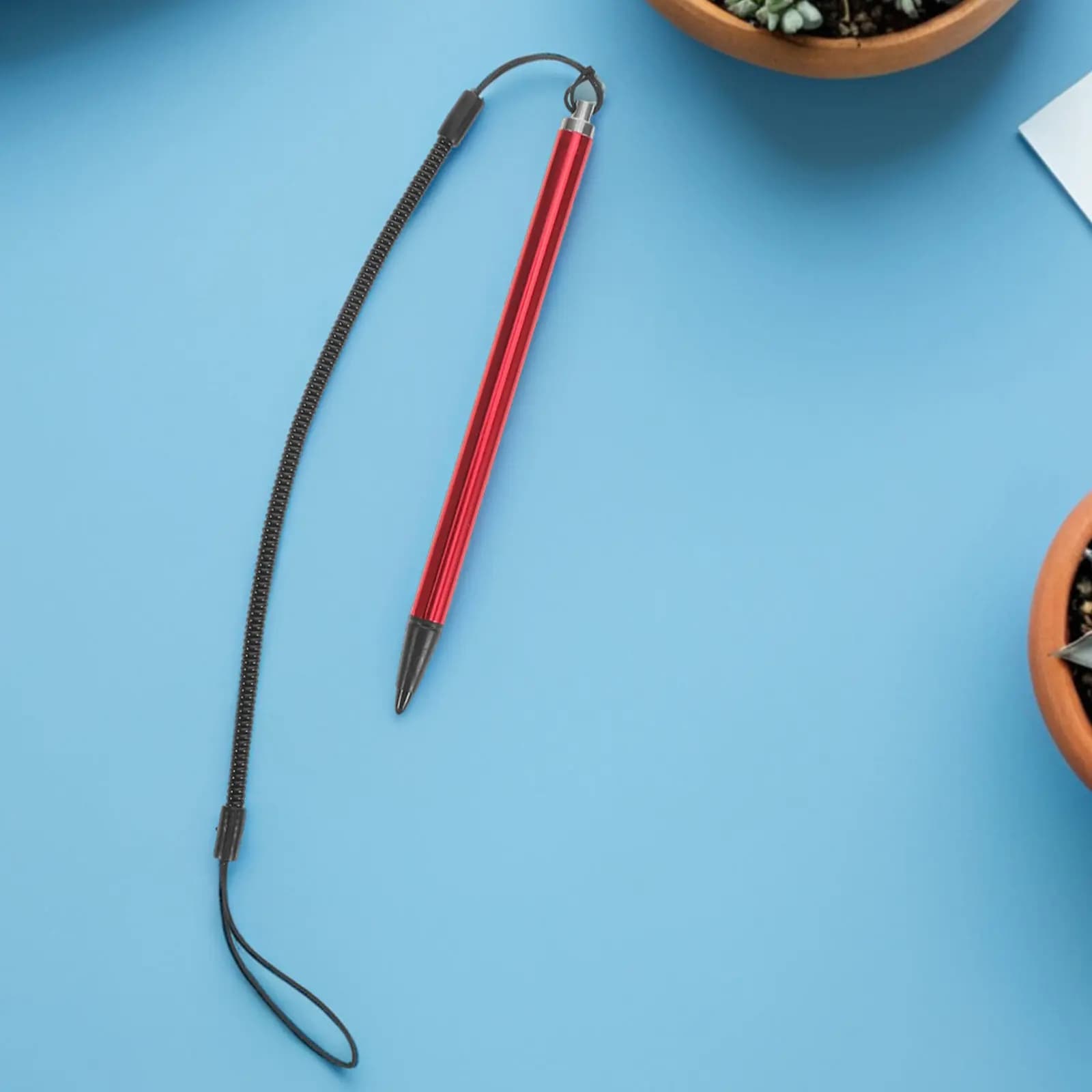 5 Pezzi Penna Stilo Resistiva Capacitiva con Punta Fine e Cavo a Spirale per Disegno e Scrittura su Telefono e Tablet