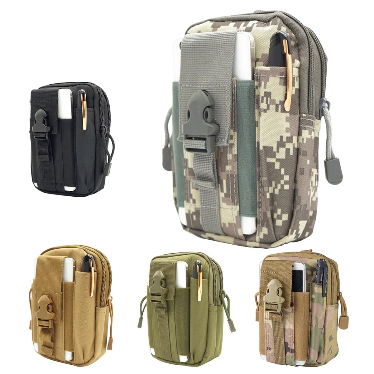 Molle Pouch Multipurpose Waist Bag Tactical Holster Waist Belt Pack Wallet Pouch Purse Phone Case EDC Tool Bags Hunting Accessy