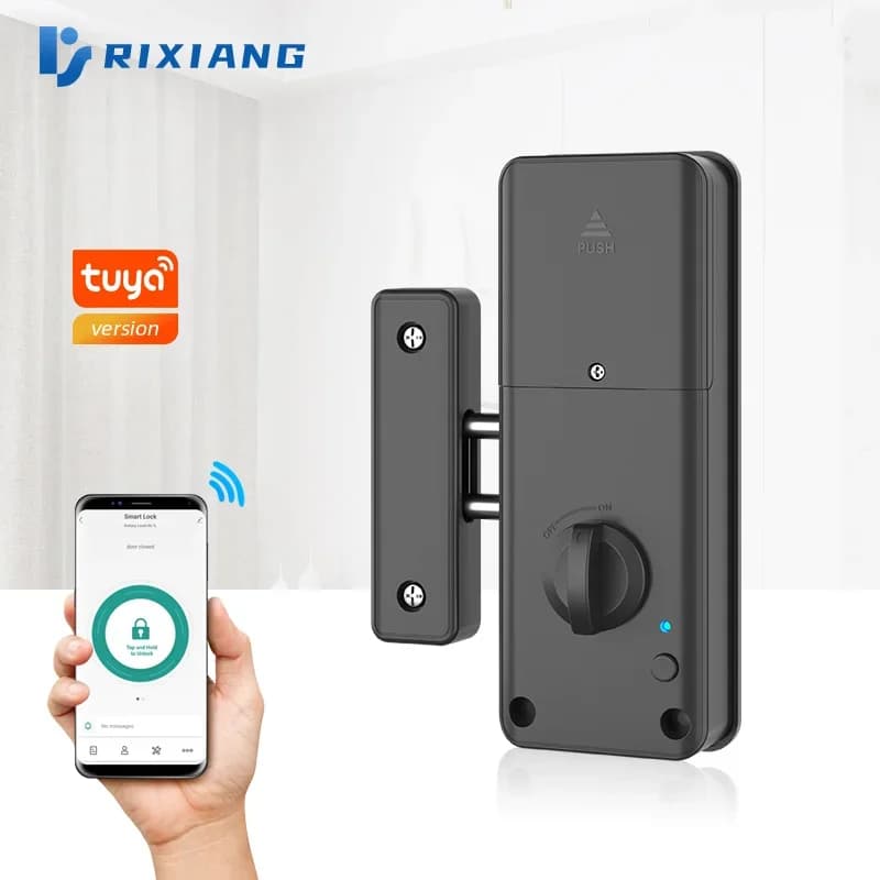 Serratura Intelligente TTLock a Catenaccio Invisibile, Sblocco Senza Chiave con Scheda e App Tuya, Serratura Elettronica a Induzione per Porte in Legno Domestiche