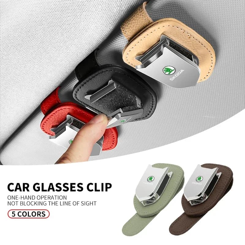 Auto Visiera Parasole Occhiali Clip Organizer Accessori di Stoccaggio Per Skoda Fabia Superb Yeti Octavia Rapid Kodiaq Mk3 A6 A7 2 3 A5 Kamiq