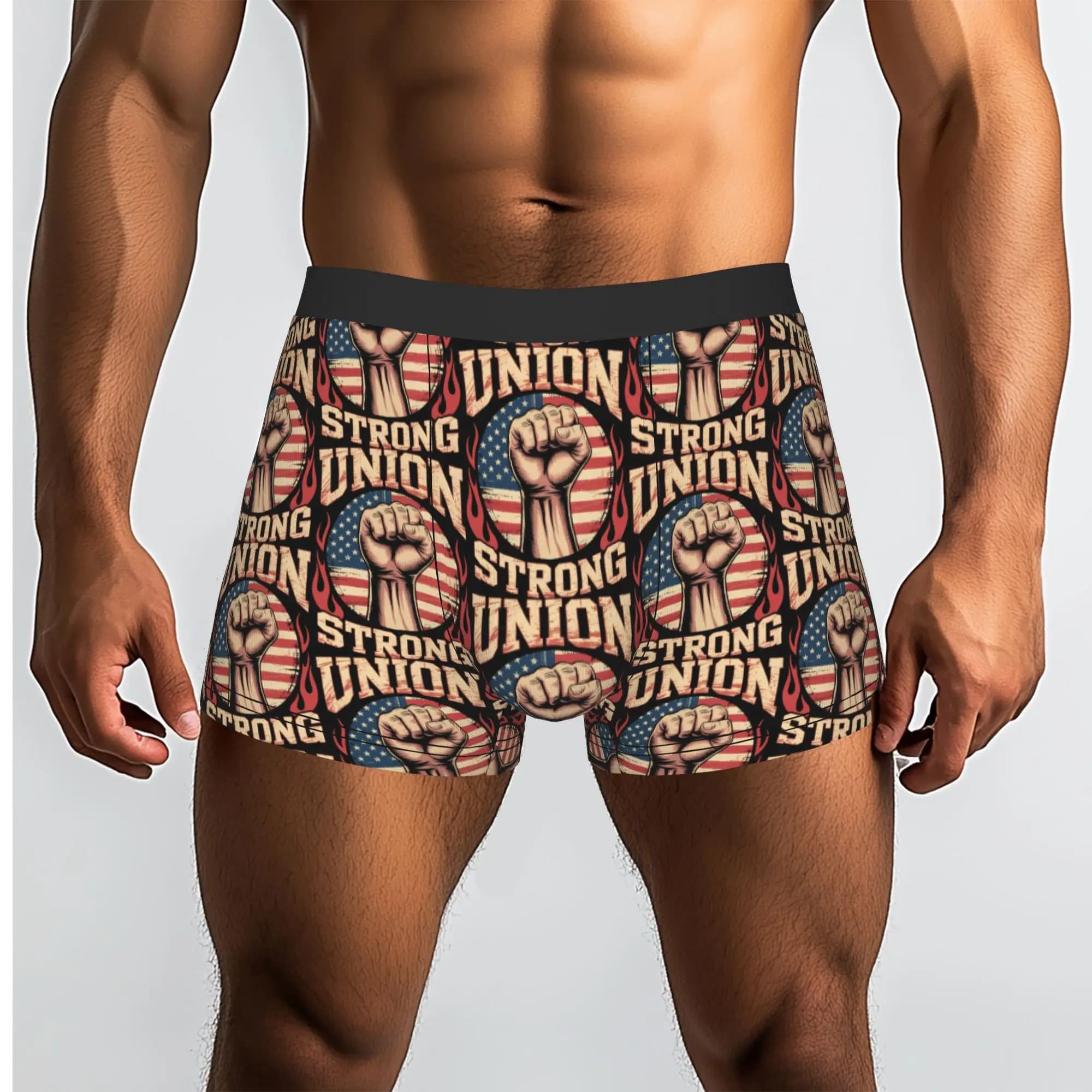 Mutande da Lavoro Union Strong Worker per il Giorno del Lavoro, Slip Traspiranti da Uomo, Boxer Ventilati