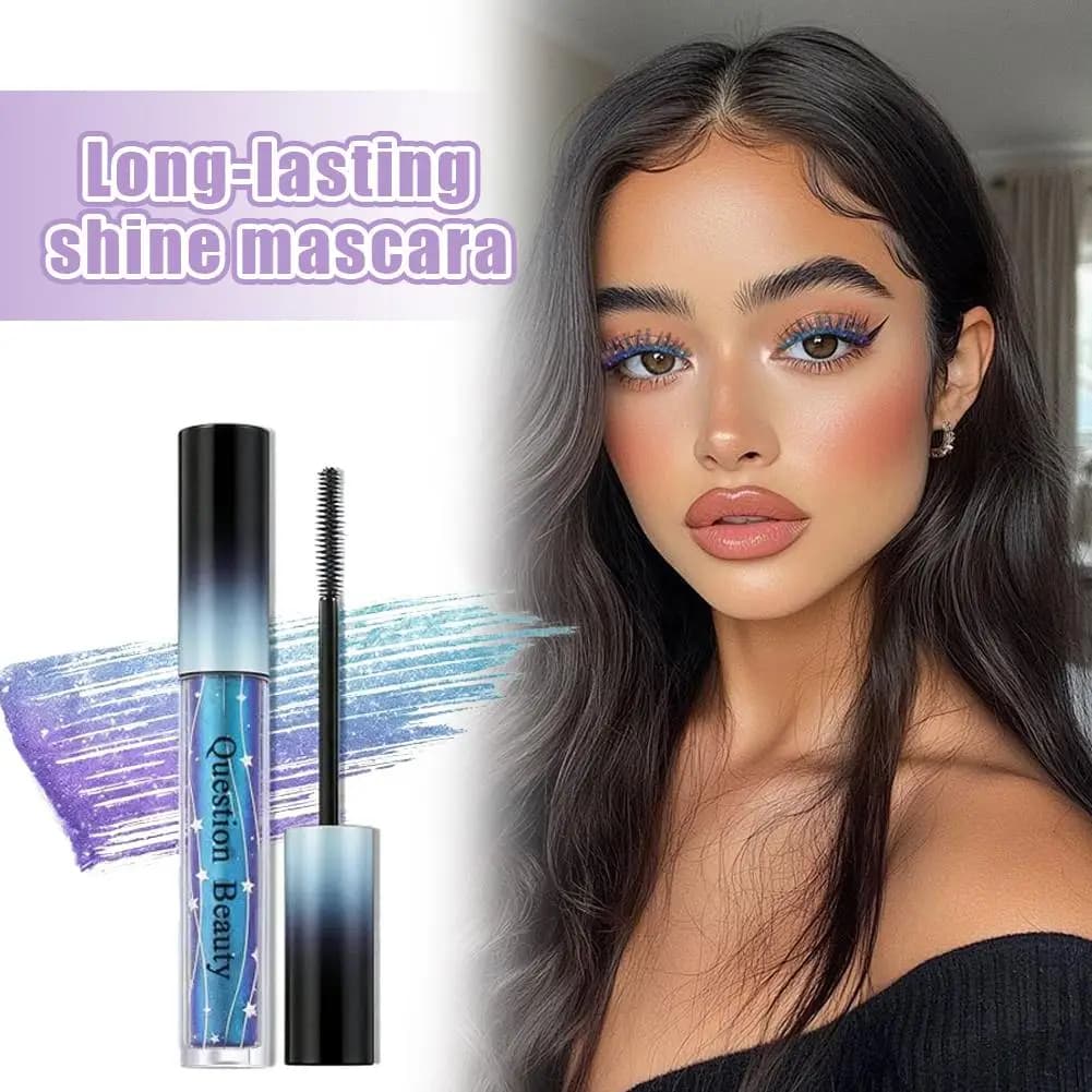 Mascara Effetto Perla Camaleonte, Mascara Diamantato Brillante Resistant to sweat, Long-lasting Glittered Eyelashes, Rapid Drying, Moisturizing Effect and Bright