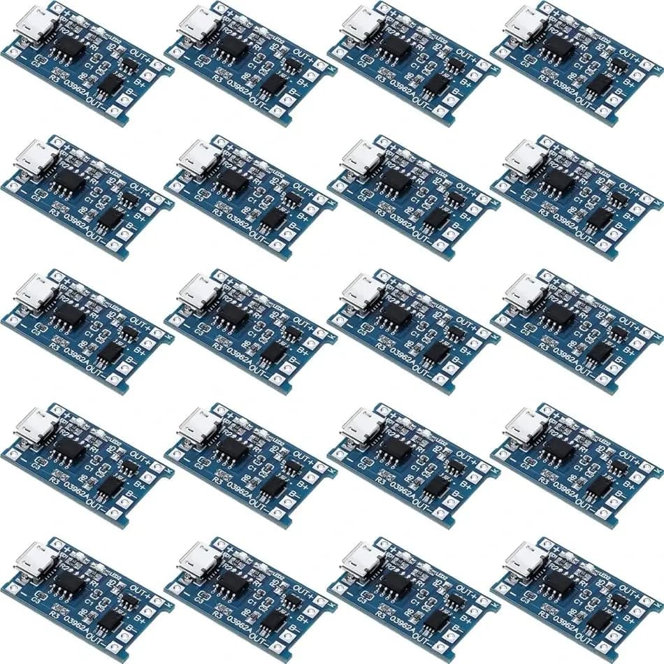 10 pcs 5 V 1A 18650 Battery Charging Card Al Litio PLR TP4056 Reload Al Litio Mini/Micro USB Type C Charging Module With Protection