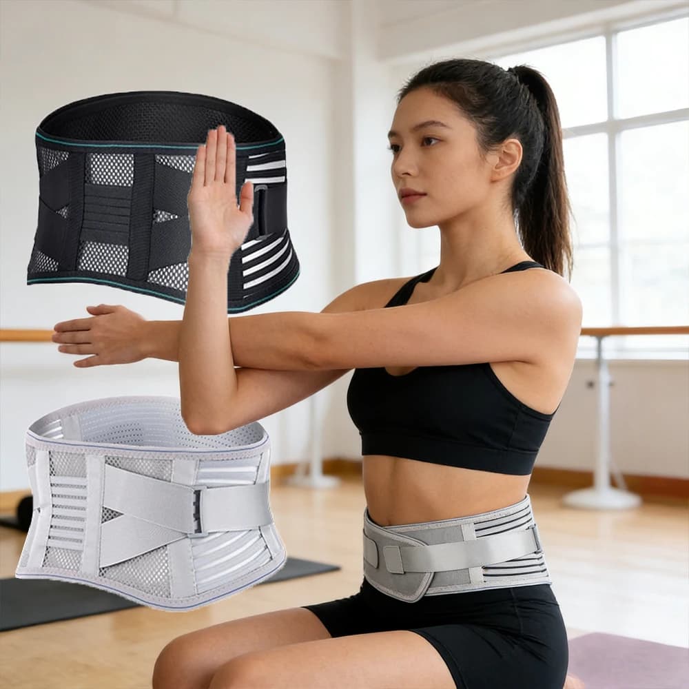 Breathable Lumbar Support Belt, Summer Mesh Waist Brace for Running, Weightlifting, Postpartum Tummy Control & Back Pain Relief