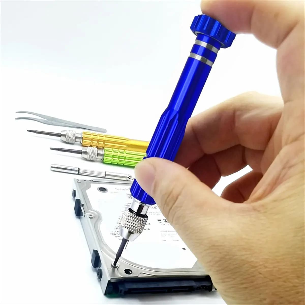 A72P 5 in 1 Mini Screwdriver, Glasses Screwdriver, Glasses Repair Kit, Magnetic Screwdriver Set for Watches Blue