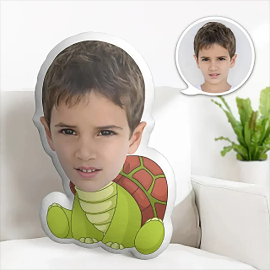 Un cuscino in peluche tartaruga con foto personalizzata, decorazione domestica personalizzata, morbida, comoda e carina, lavabile in lavatrice, caldo
