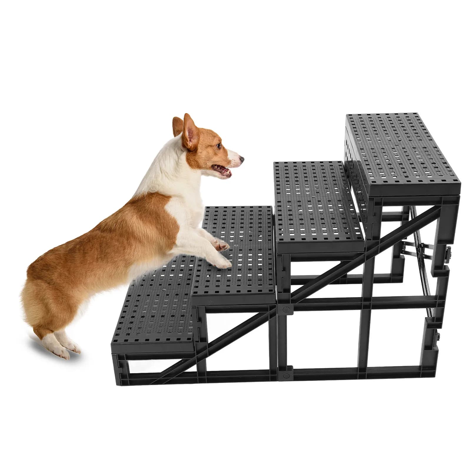 Scale per cani Scale per cani antiscivolo Scale per cani pieghevole in altezza regolabile Scale per animali domestici per letto alto e divano Gradini per cani per letto alto