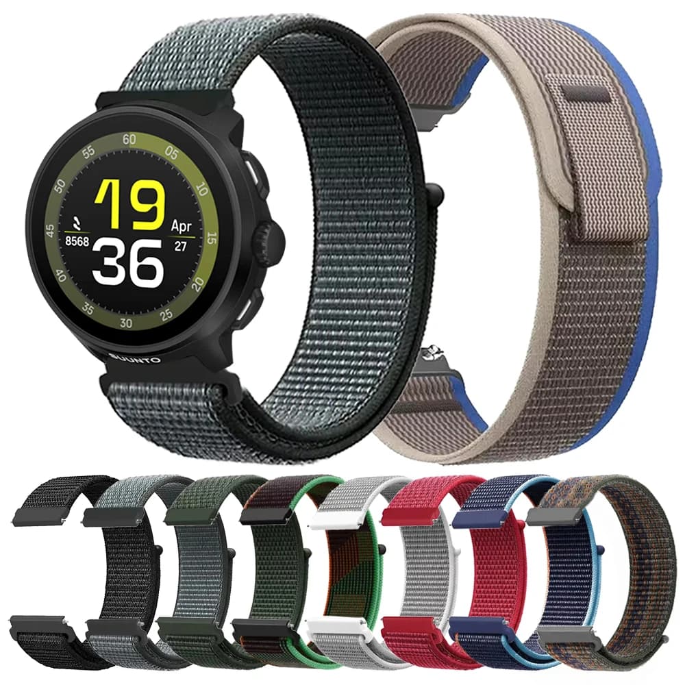 Cinturino ad anello in nylon da 22 mm per SUUNTO RACE S RUN VERTICAL OCEAN Fasce sportive traspiranti per braccialetto SUUNTO 5/9 PEAK 9 Peak DLC/PRO