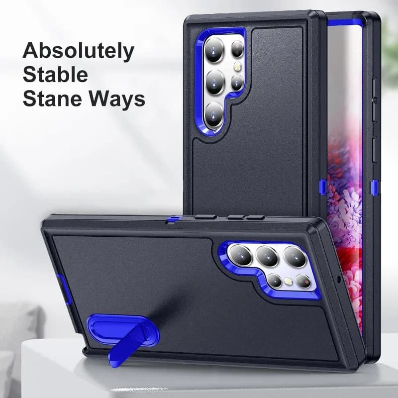 2IN1 Military Grade Built in Stands Phone Cover For Samsung Galaxy S25 S24 S23 S22 Plus Ultra Shockproof Matte Hard Protect Case