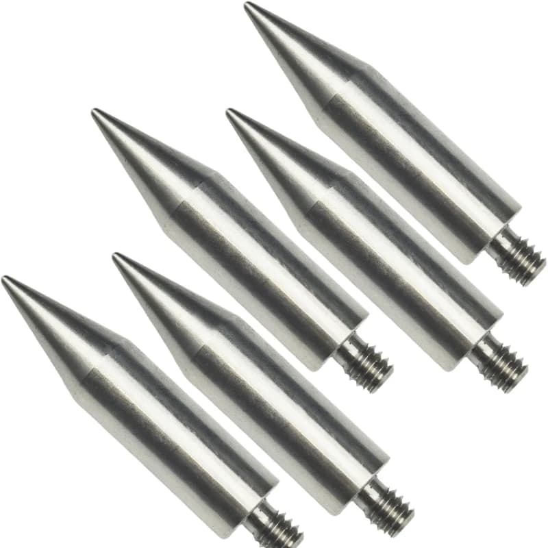10PCS Wholesale High Quality Mini Pole Point Tip 50MM Length for Mini Prism 1/4 Thread Stainless Steel D12MM