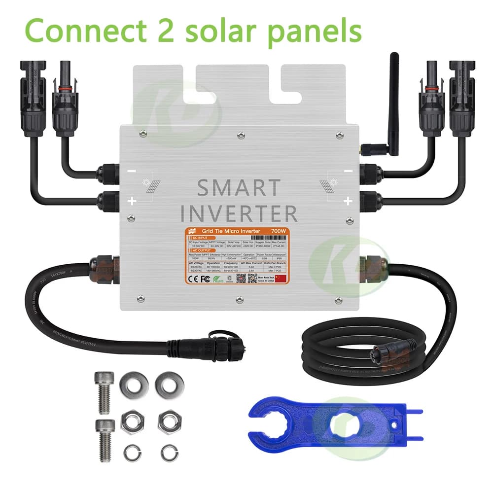 600W 700W Home Micro Pannello Solare Smart Inverter Onda Sinusoidale Pura Inversor 30V 36V MPPT Su Grid Tie Inversor Ip65 per 110V 220V AC