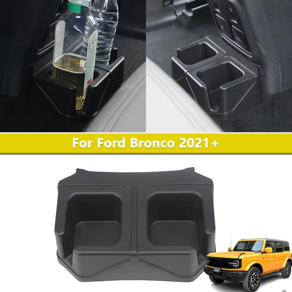 Rear Seat Cup Holder Water Drink Bracket for Ford Bronco 2021-2024 Back Storage Box Organizer Car Interior Accessories Modified
