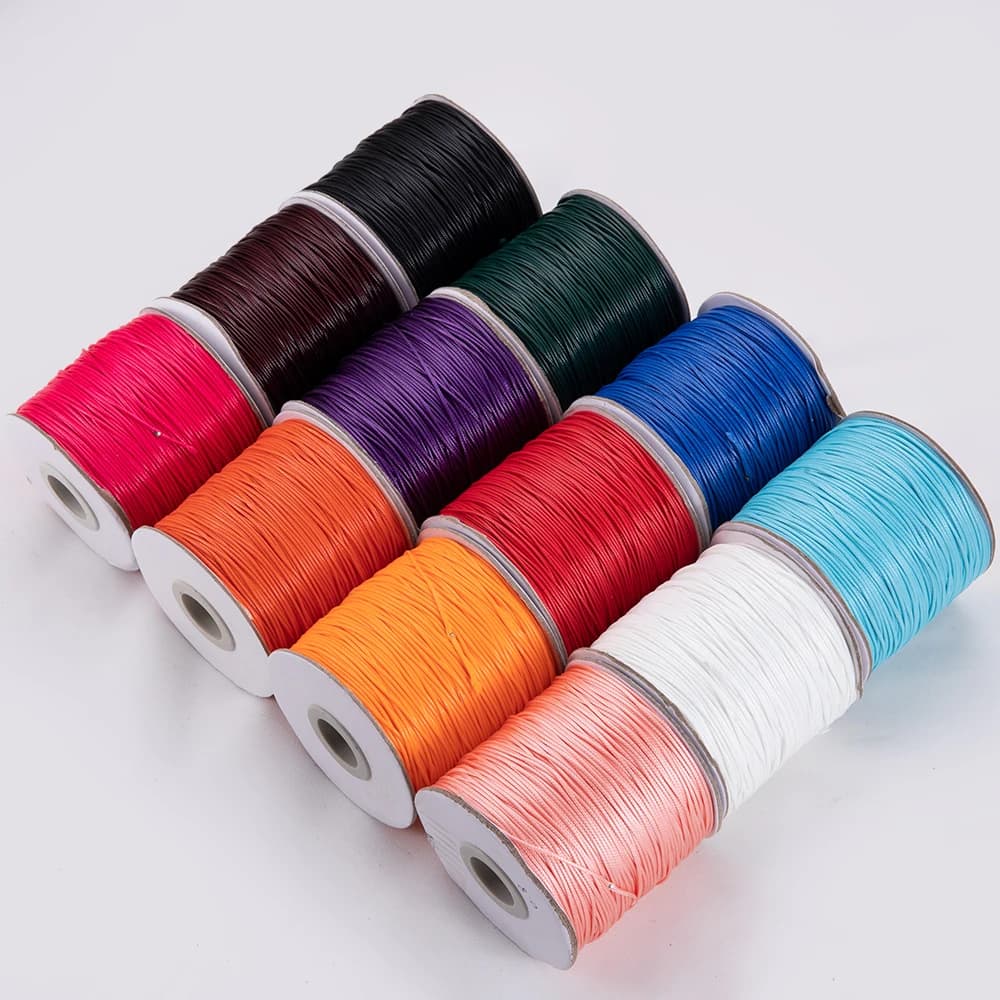 5/10 m/Rotolo 0.5/0.8/1/1.5/2/2.5mm Poliestere Nylon Cavi Braccialetto Intrecciato Stringa Cerata Per Forniture FAI DA TE Artigianato Perline filo corda