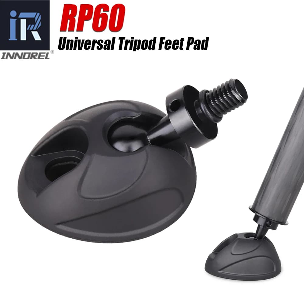 Piedini per treppiede universali Pad-INNOREL RP60 piedini in gomma antiscivolo da 60mm di diametro con vite da 3/8 ", sostituzione del cuscinetto per gambe monopiede per treppiede
