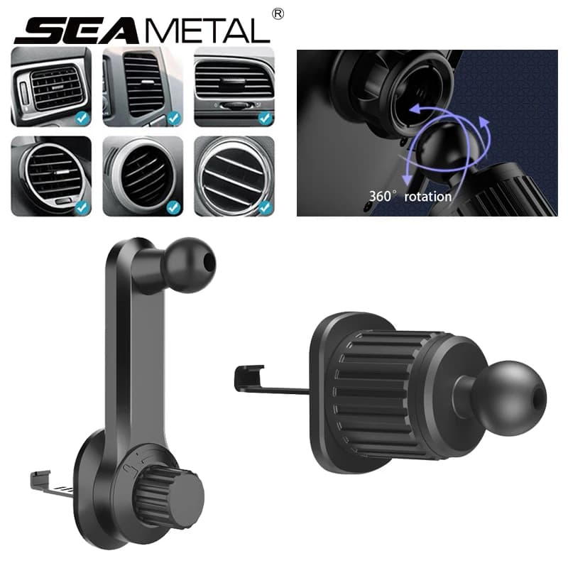SEAMETAL Supporto Universale per Telefono da Auto con Testa a Sfera da 17mm, Gancio per Bocchetta di Ventilazione, Base per Gadget e Cellulare, Accessorio per Auto