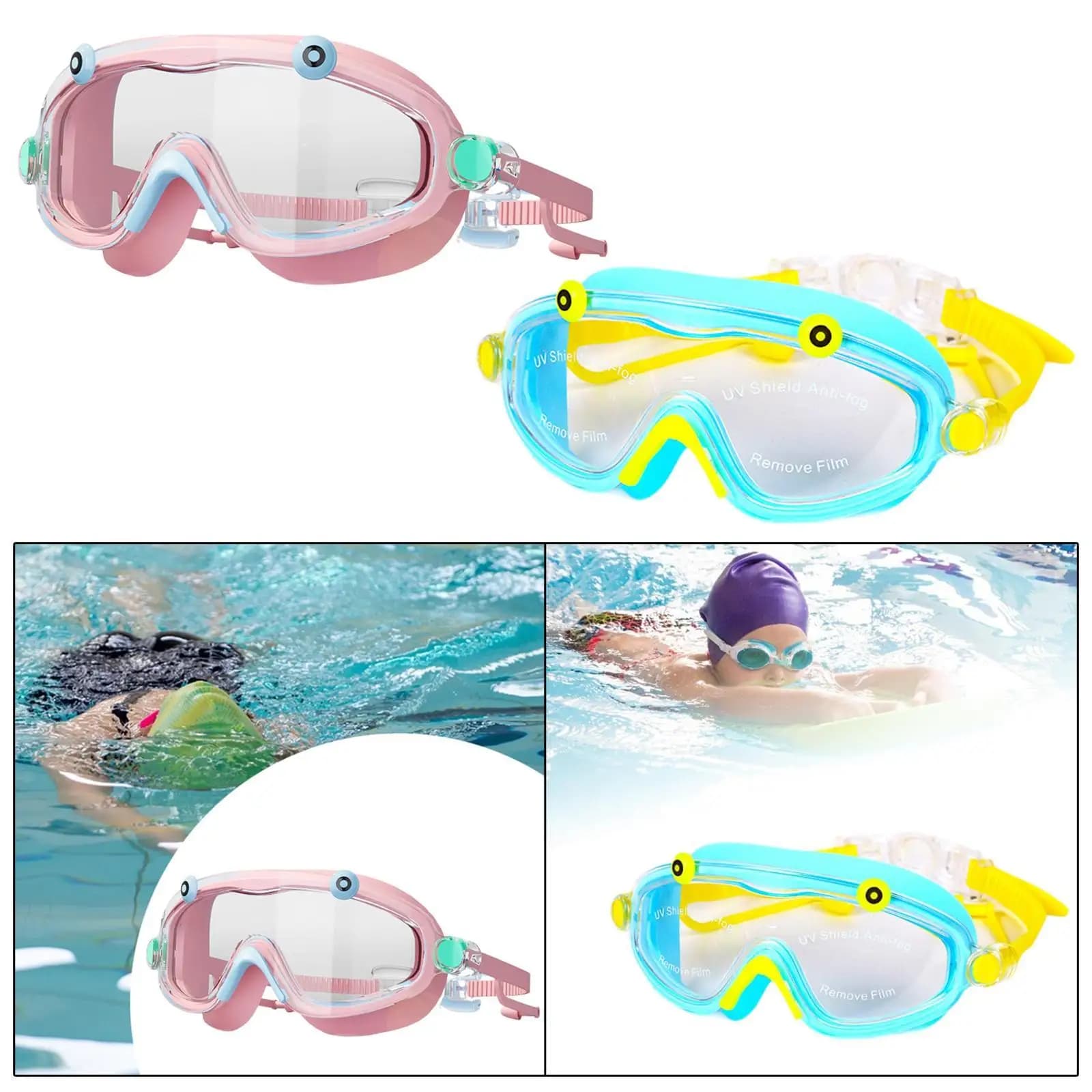 Children's swimming glasses Swimming glasses Comfortable portable protection Waterproof view glasses with large frame for sports
