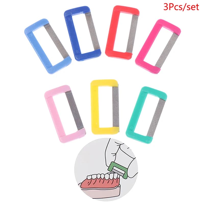Set di 3 Strumenti Monouso per Lucidatura Interprossimale dello Smalto Dentale, Materiale per Sbiancamento e Cura Orale