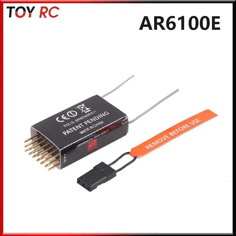 Ricevitore RC Ar6100e 2.4GHz DSM2 a 6 Canali Potenziato 400m per Aerei ad Ala Fissa, Multicotteri ed Elicotteri RC