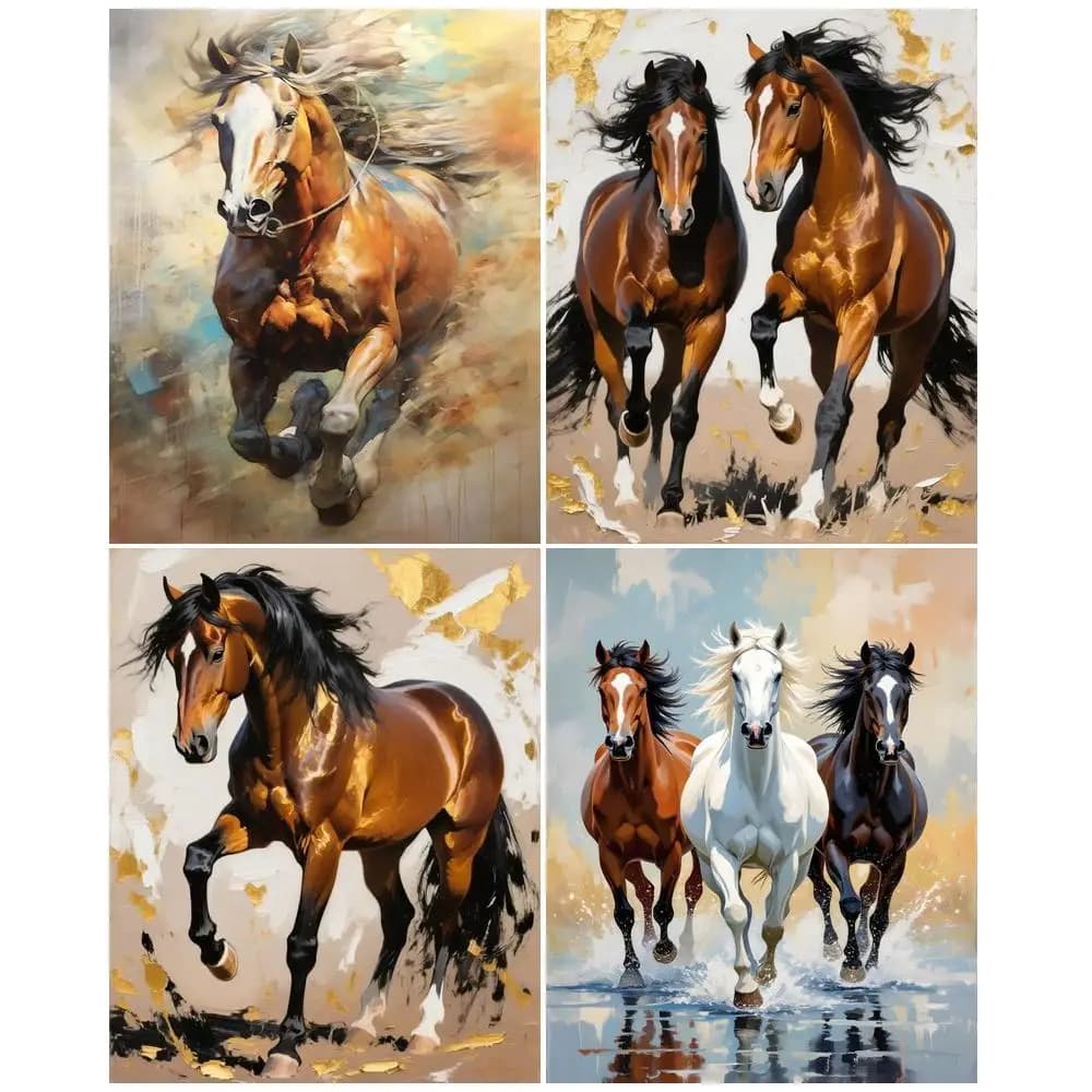 Dipinto a Numeri CHENISTORY: Cavallo, Animali, Arte Murale Fai-da-Te, Quadro con Cornice, Acrilico su Tela per Soggiorno