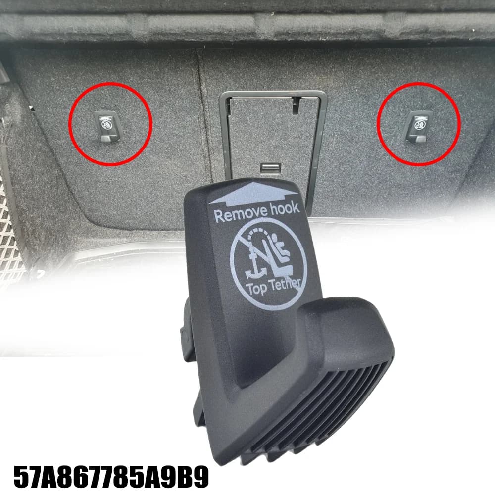 Gancio per bagagliaio Isofix per sedile posteriore, organizer per bagagli, supporto per carico, TOP TETHER 57A867785A9B9 per VW Audi Skoda