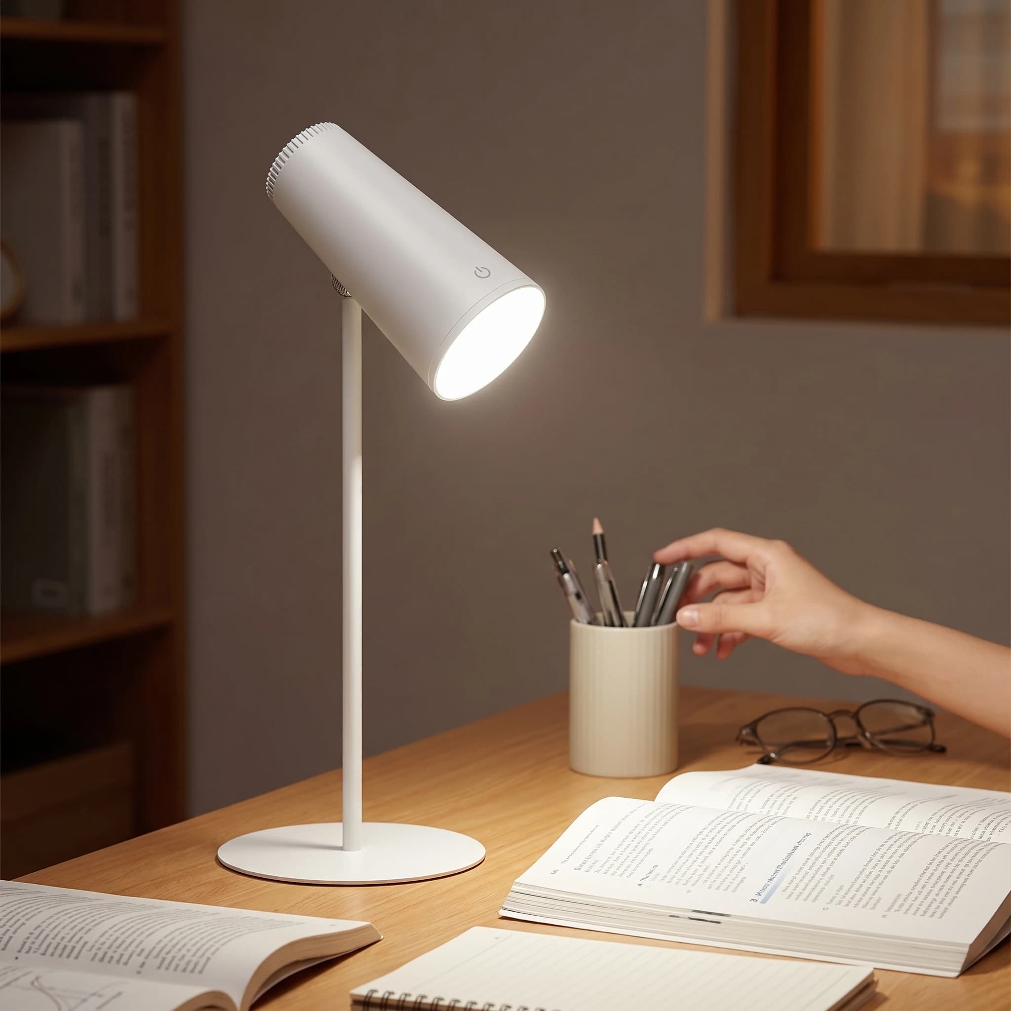 Lampada da Scrivania LED Ricaricabile Magnetica, Luce da Comodino Dimmerabile a 3 Livelli con Controllo Touch, Lampada da Tavolo Senza Fili con Ricarica Type-C