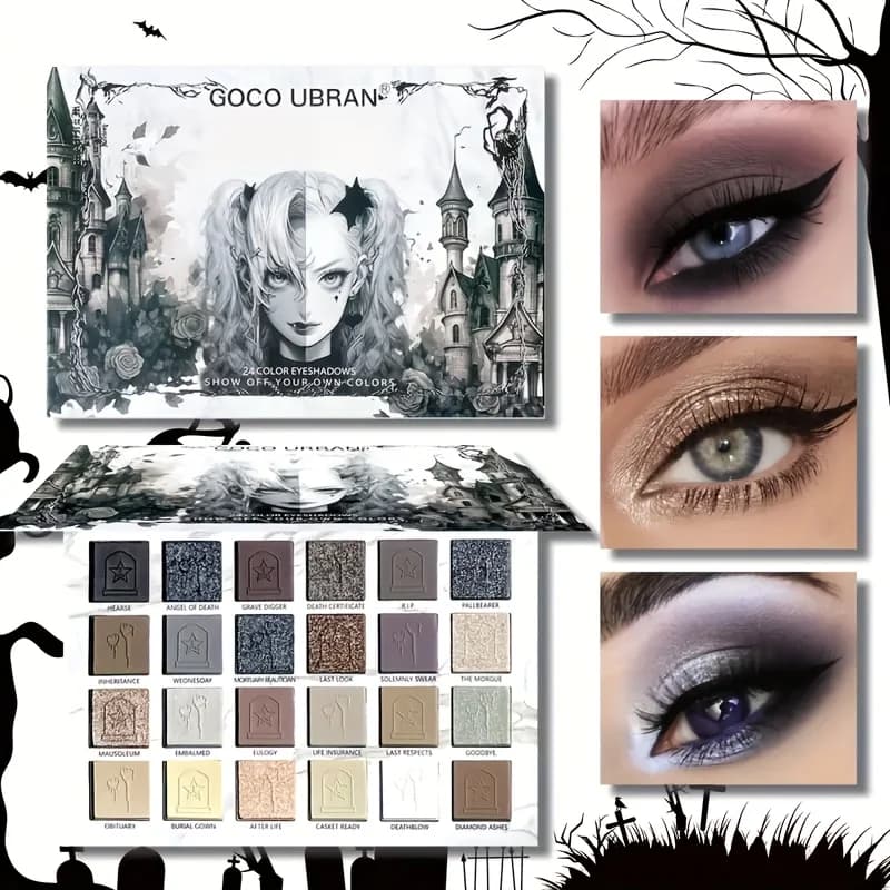 24 Colors Vampire Diaries Dark Elfo Shade Palettes Gothic Opaco Shimmer Double finish 12 hours Wear without agglomeration High pigmentationPerfect