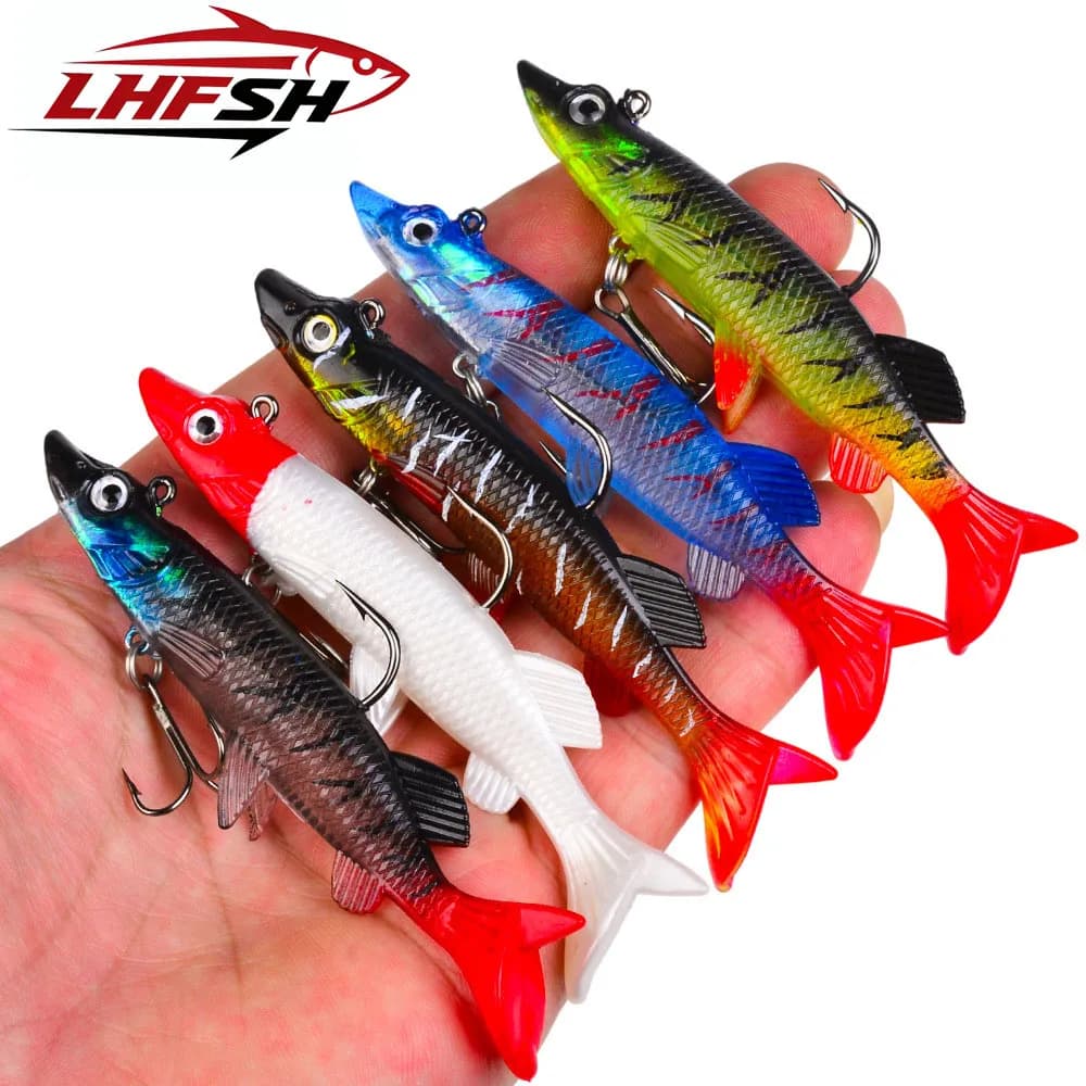LHFSH 9.3cm 15g T-Tail Swimbaits Bait Lead Jig Head Soft Lure Artificial Fish Bait For Bass Perch Saltwater Freshwater Fishing
