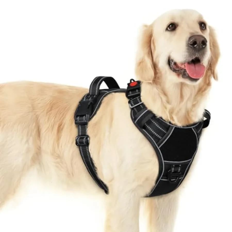 Imbracatura per Cani di Taglia Grande Facile da Indossare con 3 Fibbie a Sgancio Rapido Regolabile Senza Tirare