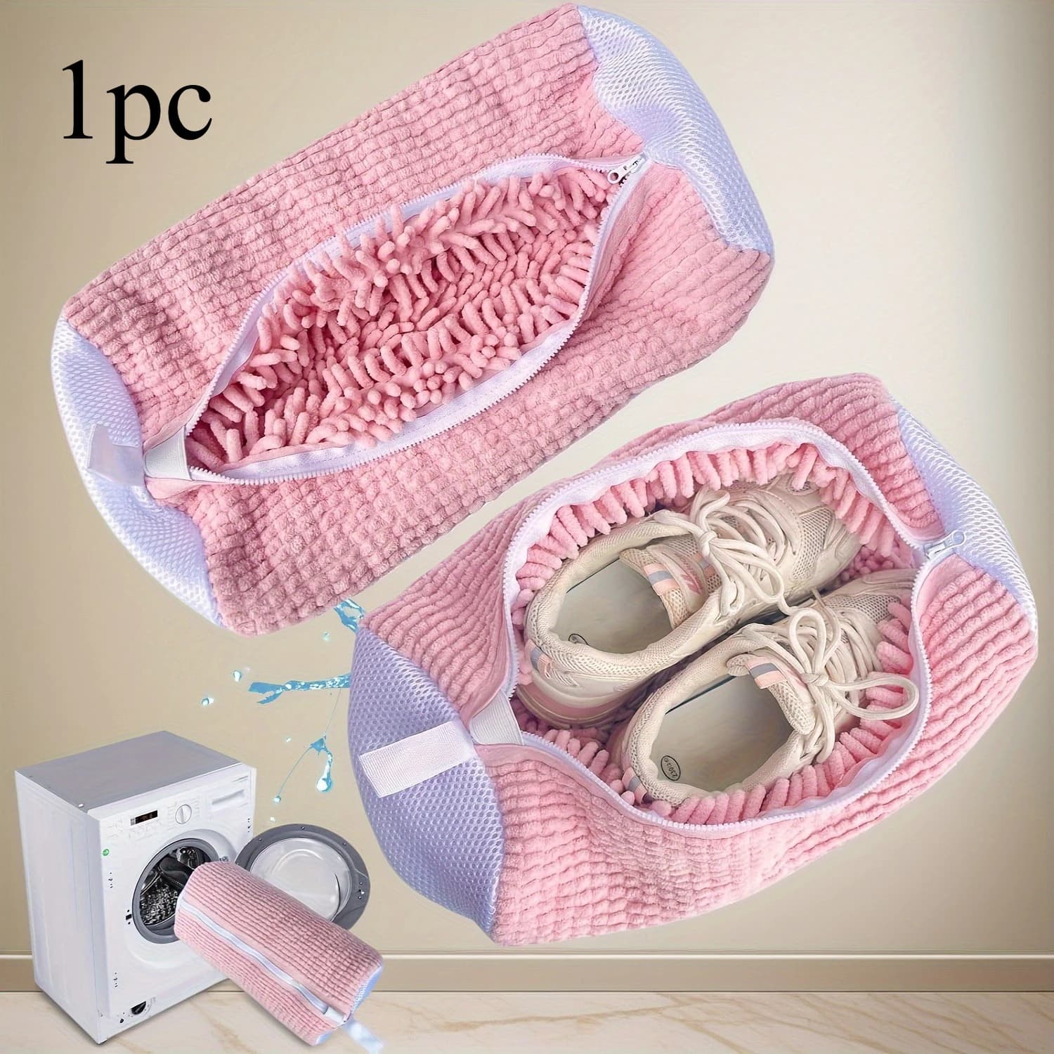 All-Round Machine Wash Shoe Bag with 360 Soft Brushes, Laundry Bag, Comprehensive Cleaning for Sports And Leather Shoes