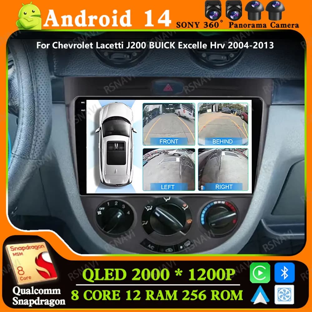Andoird 14 Autoradio Per Chevrolet Lacetti J200 BUICK Excelle Hrv 2004-2013 GPS DSP 5G WIFI Multimedia Wireless Carplay Auto DVD