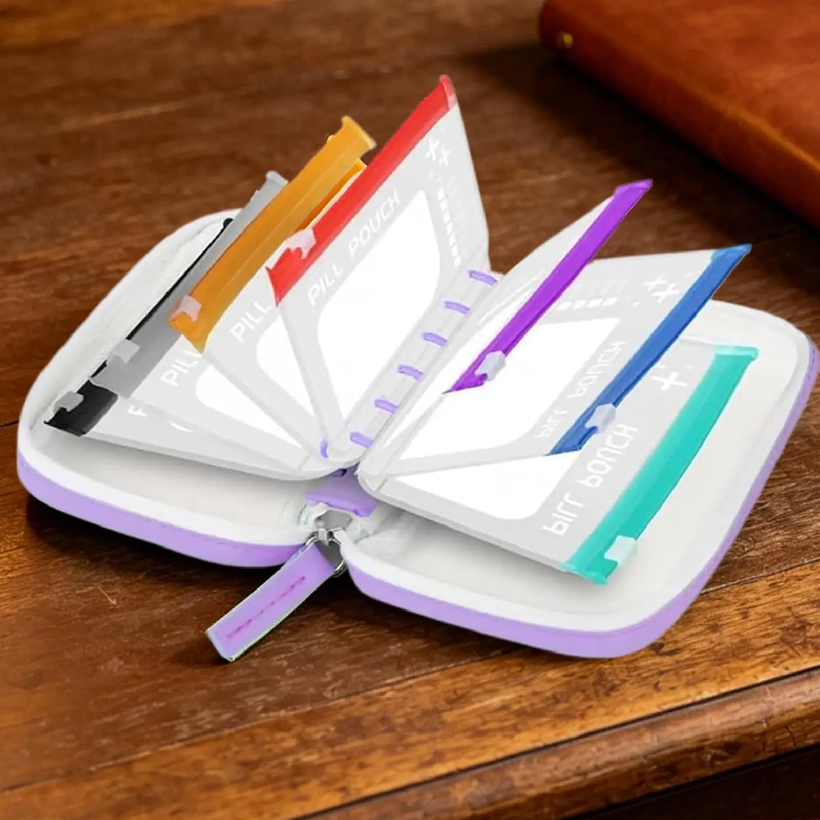 14 Slots Travel Pill Pouch Bags Waterproof Supplement Organizer With Zipper Reusable Vitamin Storage Case For Daily Home Office