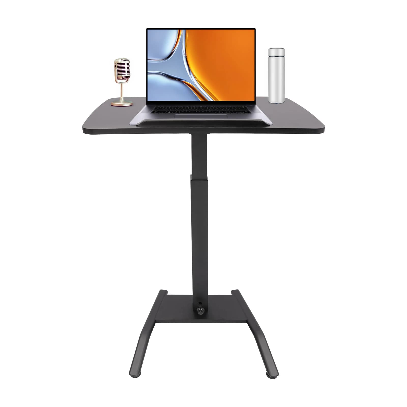 Scrivania per Laptop Regolabile con Ruote, Tavolo Mobile per Casa e Ufficio, Postazione di Lavoro per Computer