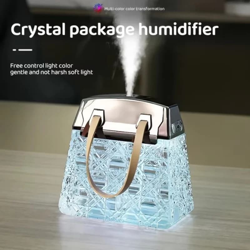 Crystal Bag Air Humidifier 300ML USB Rechargeable Aroma Diffuser Essential Oils Color Lights Mist Sprayer for Home Bedroom Gift