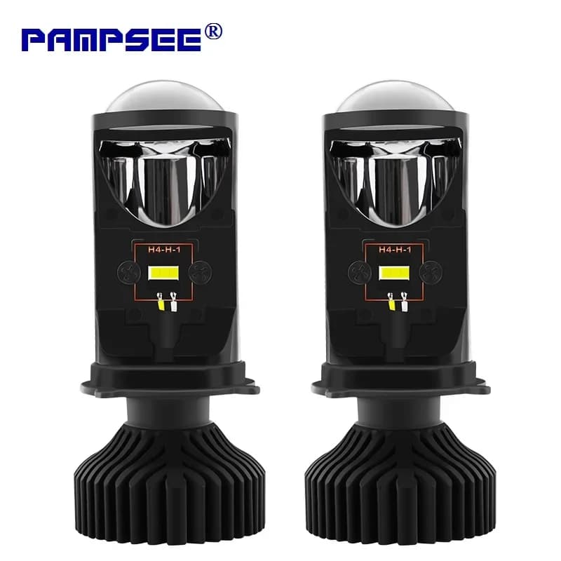Kit Fari LED H4 9003 HB2 con Lente Mini Proiettore e Ventola di Raffreddamento, 12V 6500K Bianco 20000LM, Lampadina Auto Hi/Lo Beam Y6D