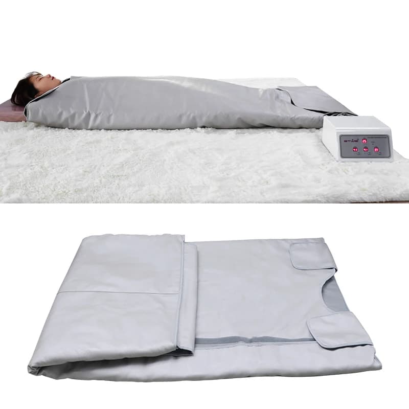 Professional Spa Heating Blanket, Far Infrared Detox, Thermal Sauna Blanket, Magic Tape Closure, 120W Power, Health Relaxation