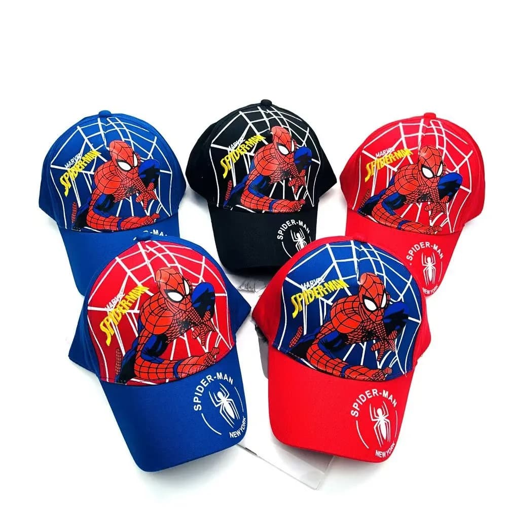 Marvel Spider Man Summer Children's Cartoon Baseball Hat Outdoor Sunscreen Hat Duck Tongue Hat Web Hat