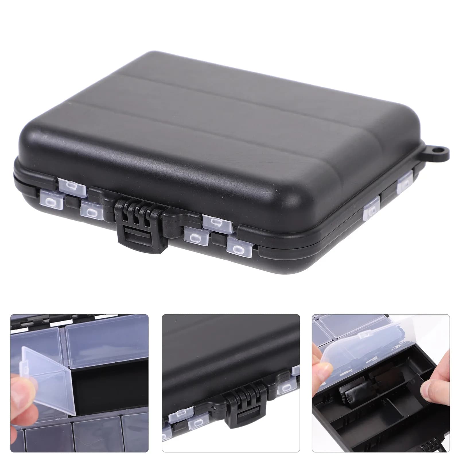 Set di 4 Scatole Professionali per Esche da Pesca in PVC, Organizer con Divisori Rimovibili, Contenitore per Esche da Pesca all'Aperto