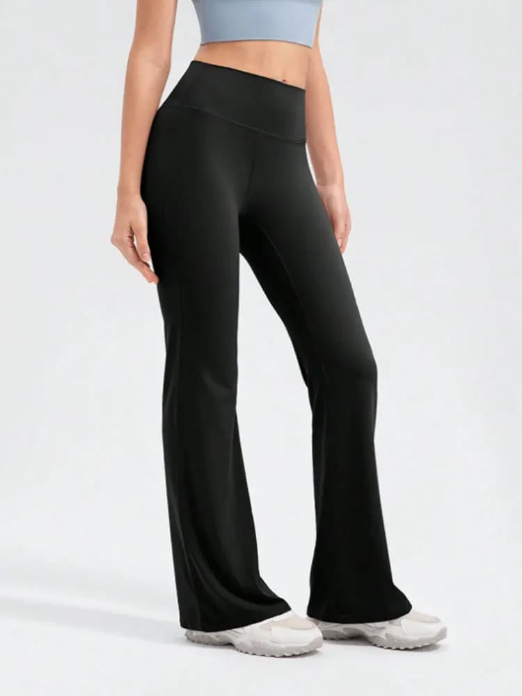 Pantaloni da yoga a vita alta da donna, con gamba svasata, controllo della pancia, pantaloni sportivi traspiranti per fitness, corsa e allenamento quotidiano