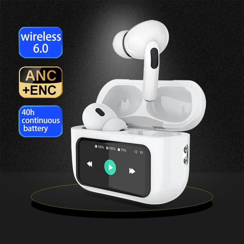 Bluetooth 5.4 Wireless Headphones with Touch-Screen, Audio HiFi Stereo, 4-40 Autonomy Hours, Multifunction Headphones Compatible with Android