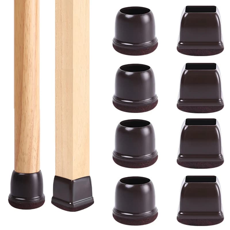 8 pezzi di copertura per piedini per mobili rotondi/quadrati con cuscinetti in feltro spessi in Silicone antiscivolo tavolo divano sedia tappi per gambe protezioni per pavimenti per la casa