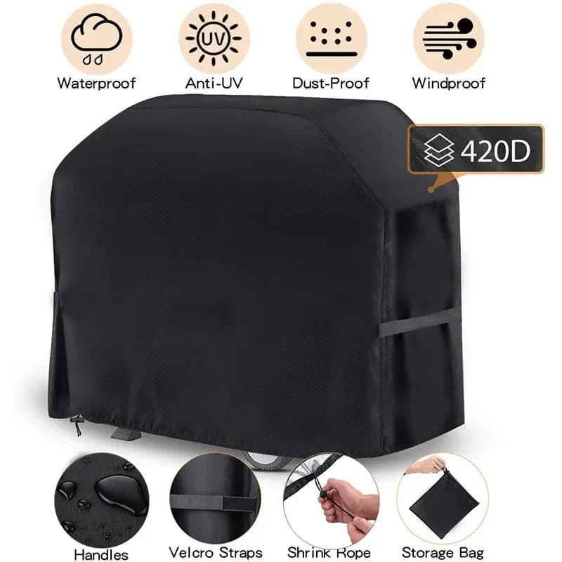 420D BBQ Grill Cover Outdoor Heavy Waterproof Barbeque Cover Anti Dust Rain Gas Charcoal Oven Cover Garden Grill Protection Hood