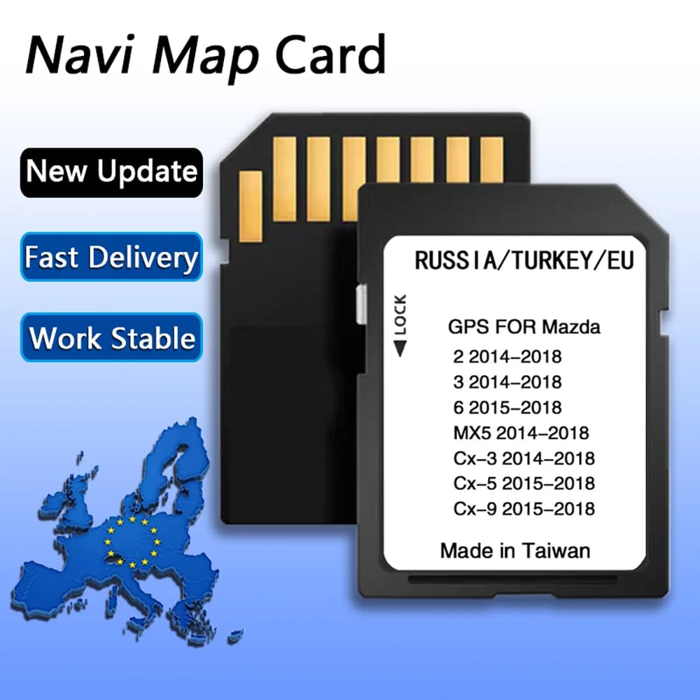 For Mazda 2/3/6/CX3/CX5/CX9/MX5 Car Sat Navi 16GB GPS Update Maps Data New 2024 Version Maps EU Navigation SD Card