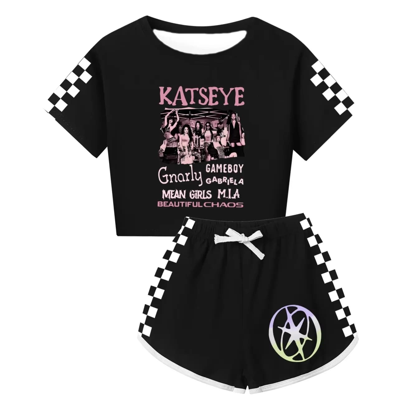 Girls T Shirt Kpop Beautiful Chaos T-shirt And Shorts Clothes Set Outfit Tee Gift for Kids Graphic Short Sleeve Shirt Summer