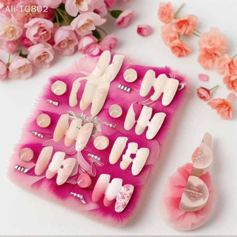 Colla per Unghie Rosa Effetto Cuscino d'Aria, Alta Saturazione, Pittura in Gesso, per Nail Art Fai da Te, Uso Domestico e Professionale
