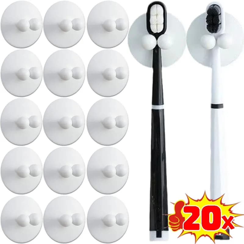 20/4x Ventosa Portaspazzolino Gancio in Silicone Porta rasoio da bagno Porta rasoio da barba da parete Mensola portaspazzolino Organizzazione