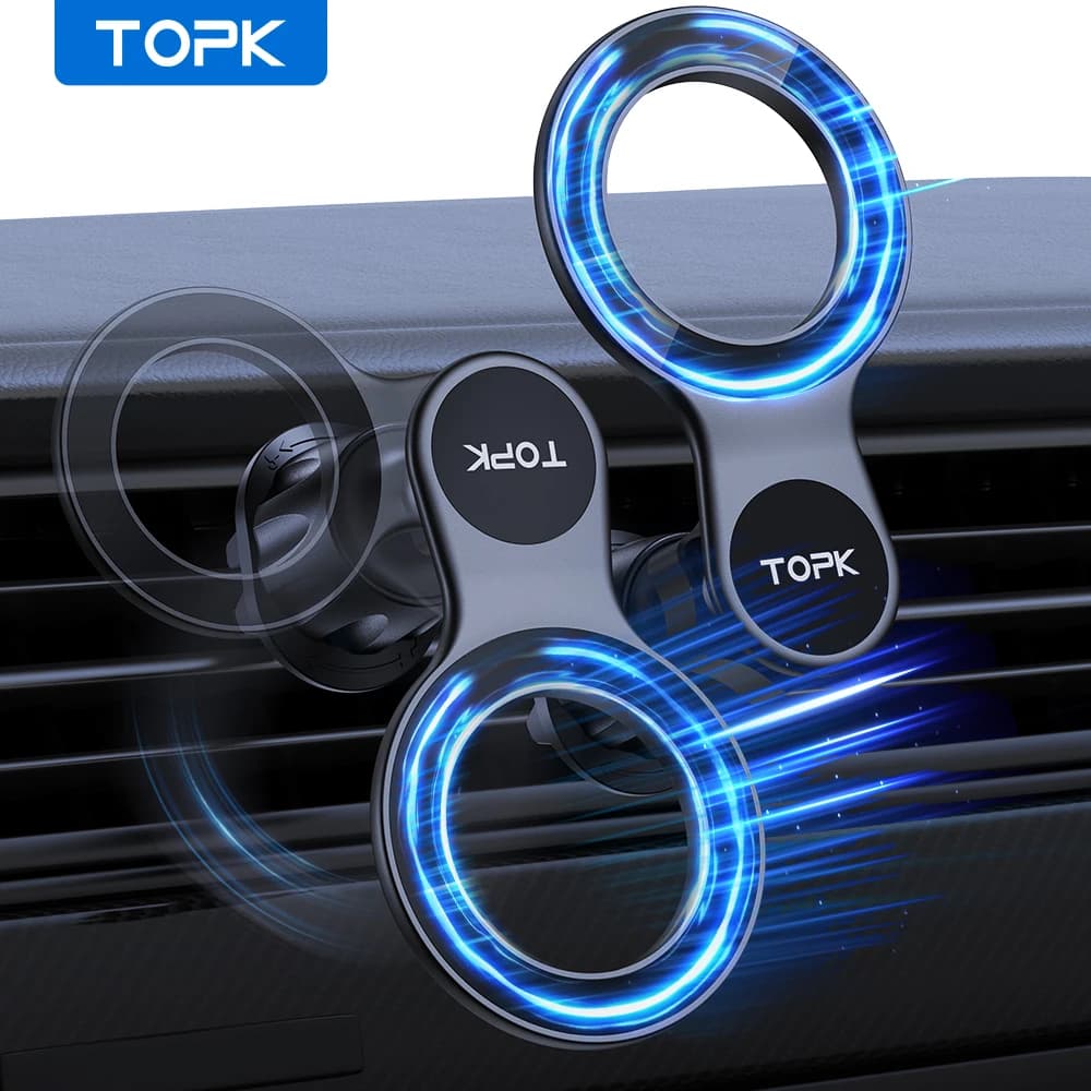 TOPK per supporto per telefono da auto MagSafe,[20 Super magneti] supporto magnetico per telefono da auto per supporto per telefono con presa d'aria per custodia sicura per iPhone Mag